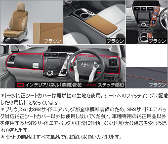 Interior set (type B) (for 2 line seat cars (Brown)) Leather pitch seat cover (set item (1,2nd line business Brown))/Color DOS itchy panel (Brown)/center console lid (Brown)/interior panel (set item (Brown))(Primer)