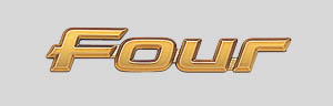 Gold emblem (rear drive Four)