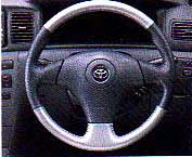 Leather volume steering wheel silver